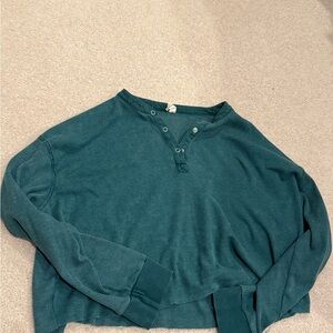 La Hearts Teal Long Sleeve Top